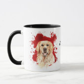 Golden Retriever Roter Abstrakter Hintergrund Tasse (Links)