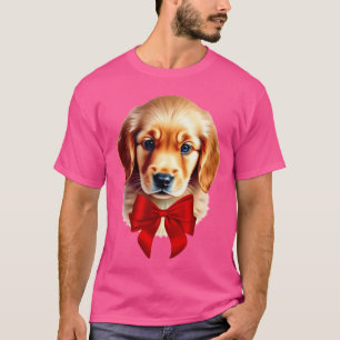 Golden Retriever roter Schleife T-Shirt