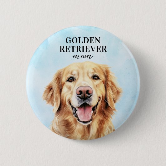 Golden Retriever Round Button Button (Vorderseite)