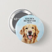 Golden Retriever Round Button Button (Vorne & Hinten)