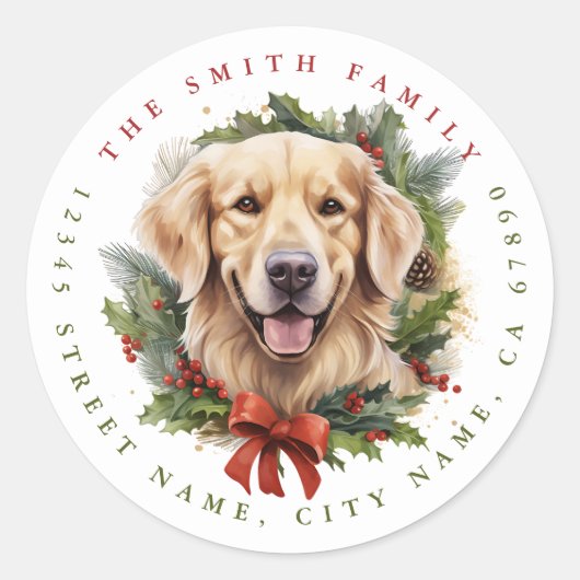 Golden Retriever Round Stickers (Vorderseite)