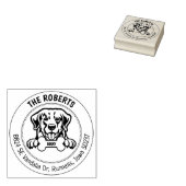 Golden Retriever Rücksendeadresse Gummistempel (Stempel)