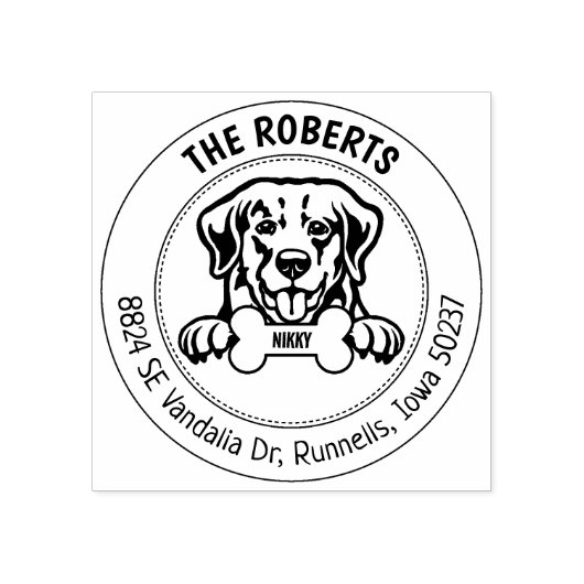 Golden Retriever Rücksendeadresse Gummistempel (Prägung)