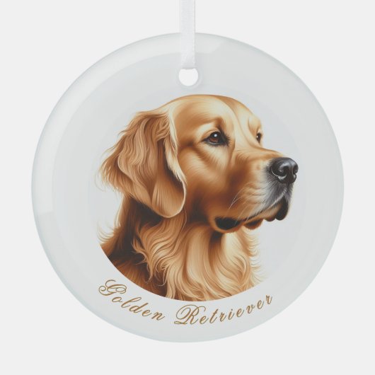 Golden Retriever Rund Ornament (Vorderseite)