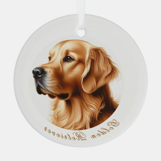 Golden Retriever Rund Ornament (Rückseite)