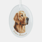 Golden Retriever Rund Ornament (Vorderseite links)