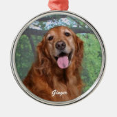 Golden Retriever Rund Ornament, maßgeschneidert Ornament Aus Metall (Vorne)