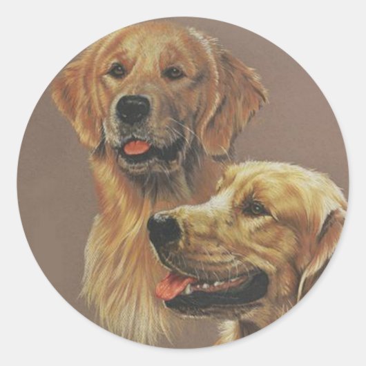Golden Retriever Runder Aufkleber (Vorderseite)