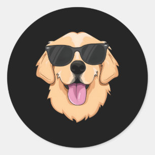 Golden Retriever Runder Aufkleber