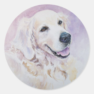 Golden Retriever Runder Aufkleber
