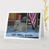 GOLDEN RETRIEVER SAGT BITTE BALD GUT ZU KOMMEN KARTE (Gelbe Blume)