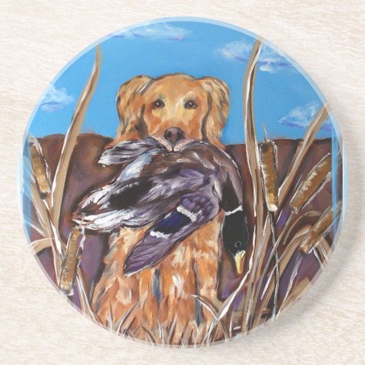 GOLDEN RETRIEVER SANDSTEIN UNTERSETZER (Vorne)