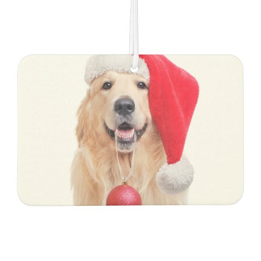 Golden Retriever Santa Air Freshener Autolufterfrischer (Vorderseite)