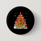 Golden Retriever Santa Christmas Tree Lights Dog X Button (Vorderseite)