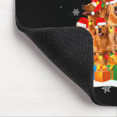 Golden Retriever Santa Christmas Tree Lights Dog X Mousepad (Ecke)