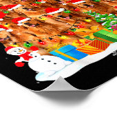 Golden Retriever Santa Christmas Tree Lights Dog X Poster (Ecke)