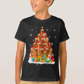 Golden Retriever Santa Christmas Tree Lights Dog X T-Shirt (Vorderseite)