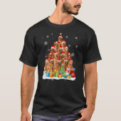 Golden Retriever Santa Christmas Tree Lights Dog X T-Shirt (Vorderseite)