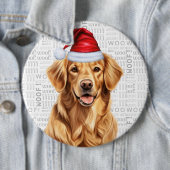 Golden Retriever Santa Dog Hintergrund Button (Beispiel)