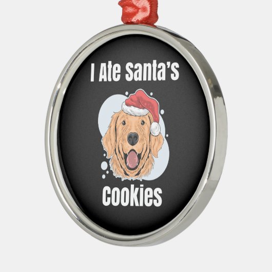 Golden Retriever Santa Dog Ornament Aus Metall (Links)