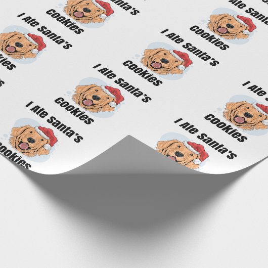 Golden Retriever Santa Geschenkpapier (Ecke)
