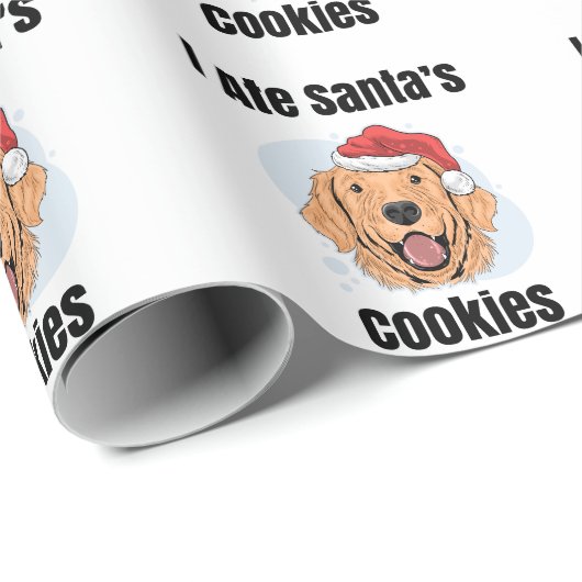 Golden Retriever Santa Geschenkpapier (Rolleneckpunkt)