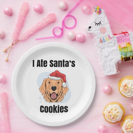 Golden Retriever Santa Pappteller (Party)