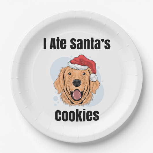 Golden Retriever Santa Pappteller (Vorderseite)
