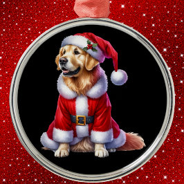 Golden Retriever Santa Paws Weihnachten Ornament Aus Metall