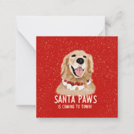 Golden Retriever Santa Paws Weihnachtskarten Mitteilungskarte