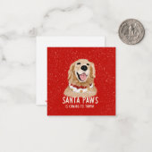 Golden Retriever Santa Paws Weihnachtskarten Mitteilungskarte (Vorderseite/Rückseite Beispiel)