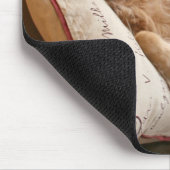 Golden retriever schlafend auf Kissen Mousepad (Ecke)