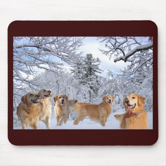 Golden retriever-Schnee Mousepad (Vorne)