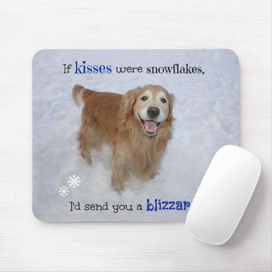 Golden retriever-Schneeflocke-Küsse Mousepad (Mit Mouse)