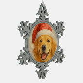 Golden Retriever Schneeflocken Zinn-Ornament (Links)