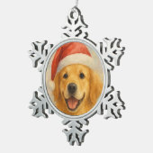 Golden Retriever Schneeflocken Zinn-Ornament (Rechts)