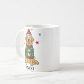 Golden Retriever Schneemann hässlicher Pullover Ur Kaffeetasse (Vorderseite Links)