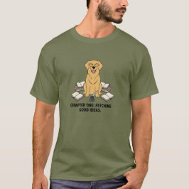 Golden Retriever Schriftsteller Leser Dunkelgrün G T-Shirt
