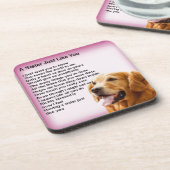 Golden retriever - Schwester-Gedicht Getränkeuntersetzer (Linke Seite)