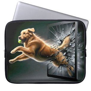 Golden Retriever Shatter einen Tablet-Bildschirm Laptopschutzhülle