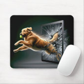 Golden Retriever Shatter einen Tablet-Bildschirm Mousepad (Mit Mouse)