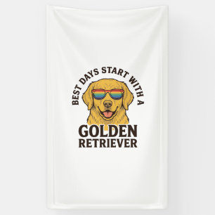 Golden Retriever-Shirt mit Retro-Sonnenbrille Hund Banner
