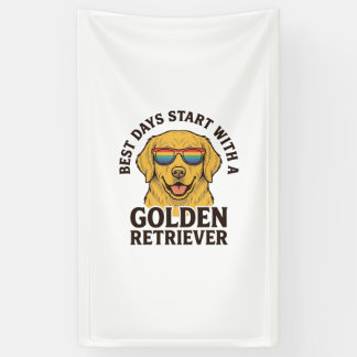 Golden Retriever-Shirt mit Retro-Sonnenbrille Hund Banner