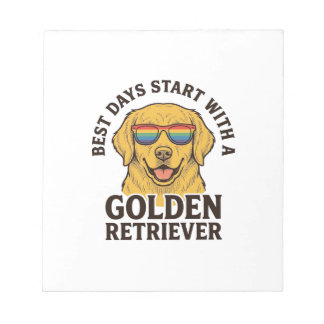 Golden Retriever-Shirt mit Retro-Sonnenbrille Hund Notizblock