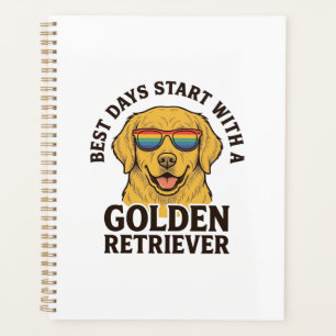 Golden Retriever-Shirt mit Retro-Sonnenbrille Hund Planer