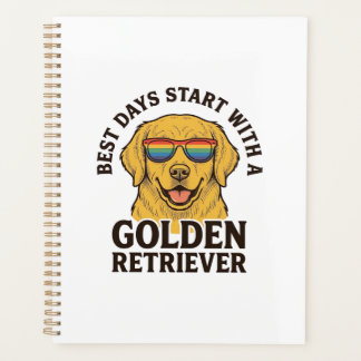 Golden Retriever-Shirt mit Retro-Sonnenbrille Hund Planer