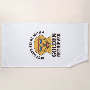 Golden Retriever-Shirt mit Retro-Sonnenbrille Hund Strandtuch
