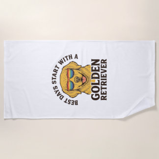 Golden Retriever-Shirt mit Retro-Sonnenbrille Hund Strandtuch
