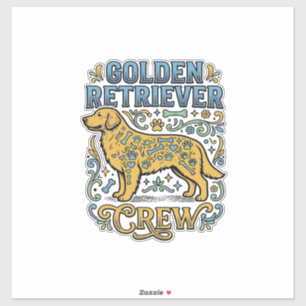 Golden Retriever-Shirt mit Vintage-Hunde-Liebhaber Aufkleber