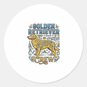 Golden Retriever-Shirt mit Vintage-Hunde-Liebhaber Runder Aufkleber